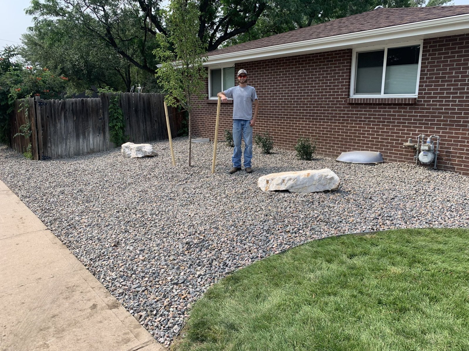 Quartz boulder landscape installation by Quartz Boulders
