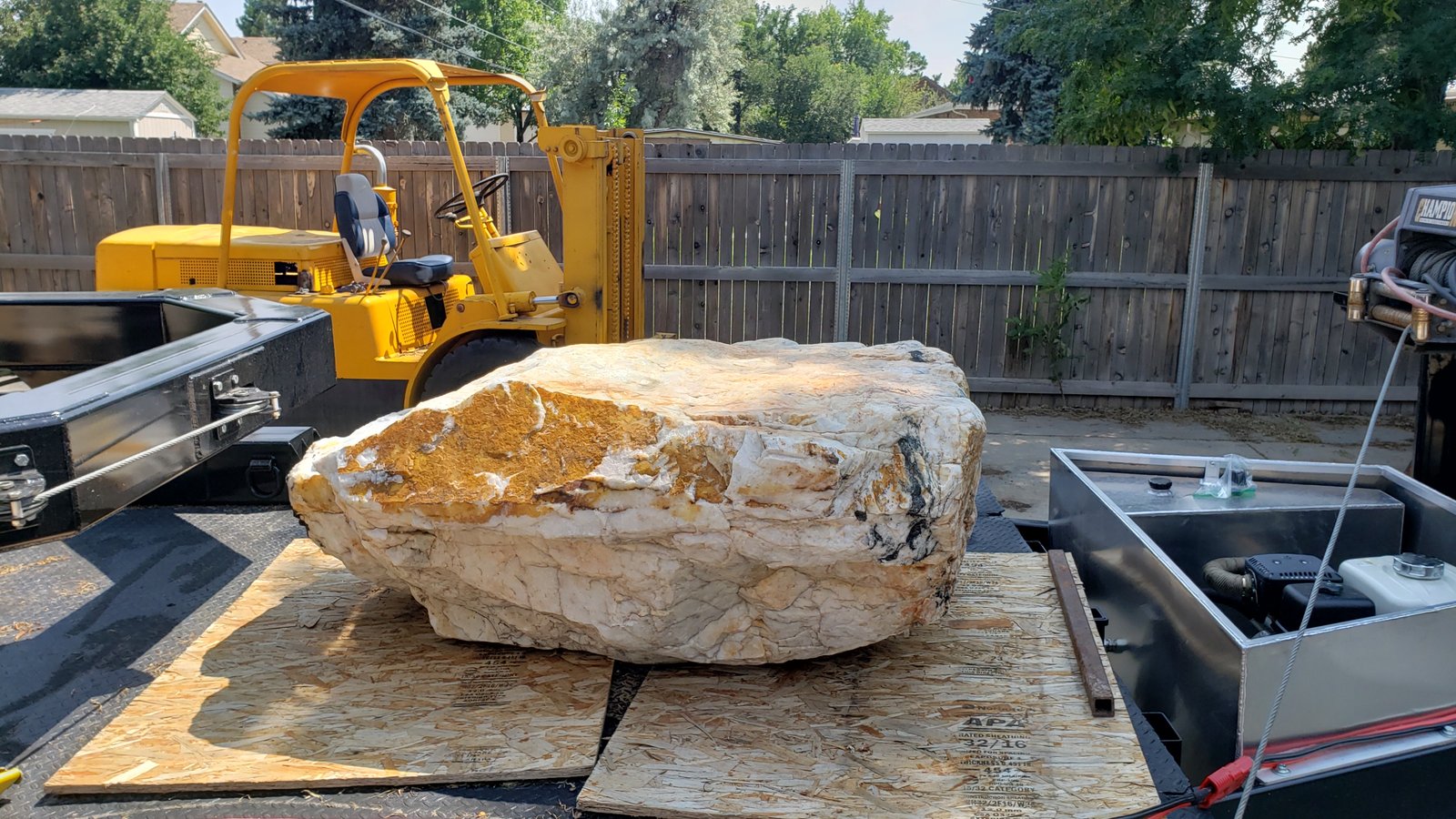 Quartz boulder landscape installation by Quartz Boulders