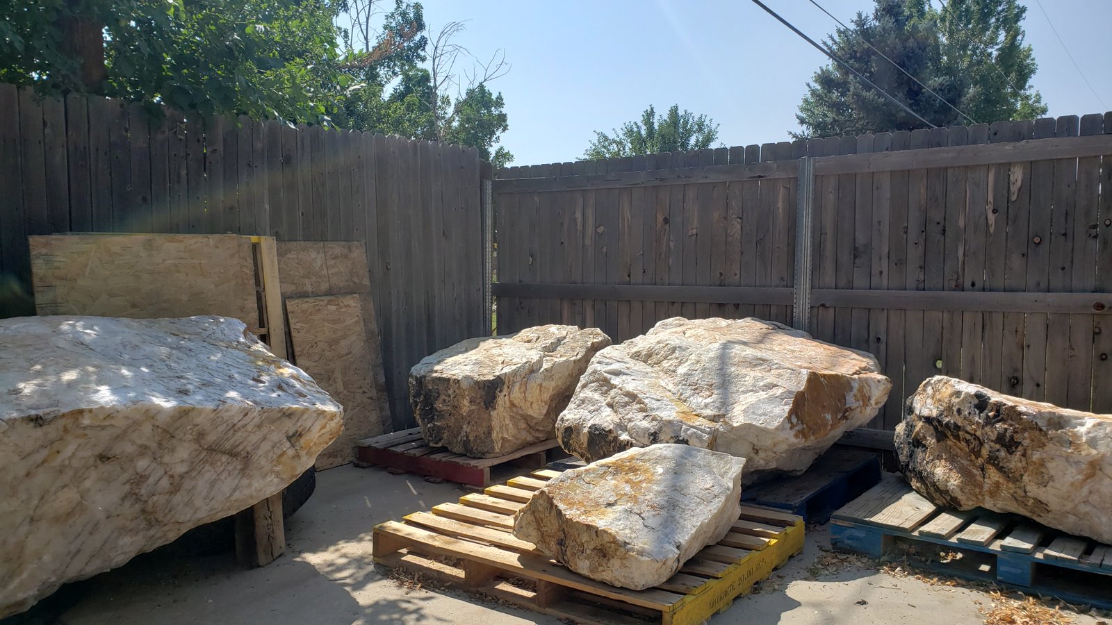 Quartz boulder landscape installation by Quartz Boulders