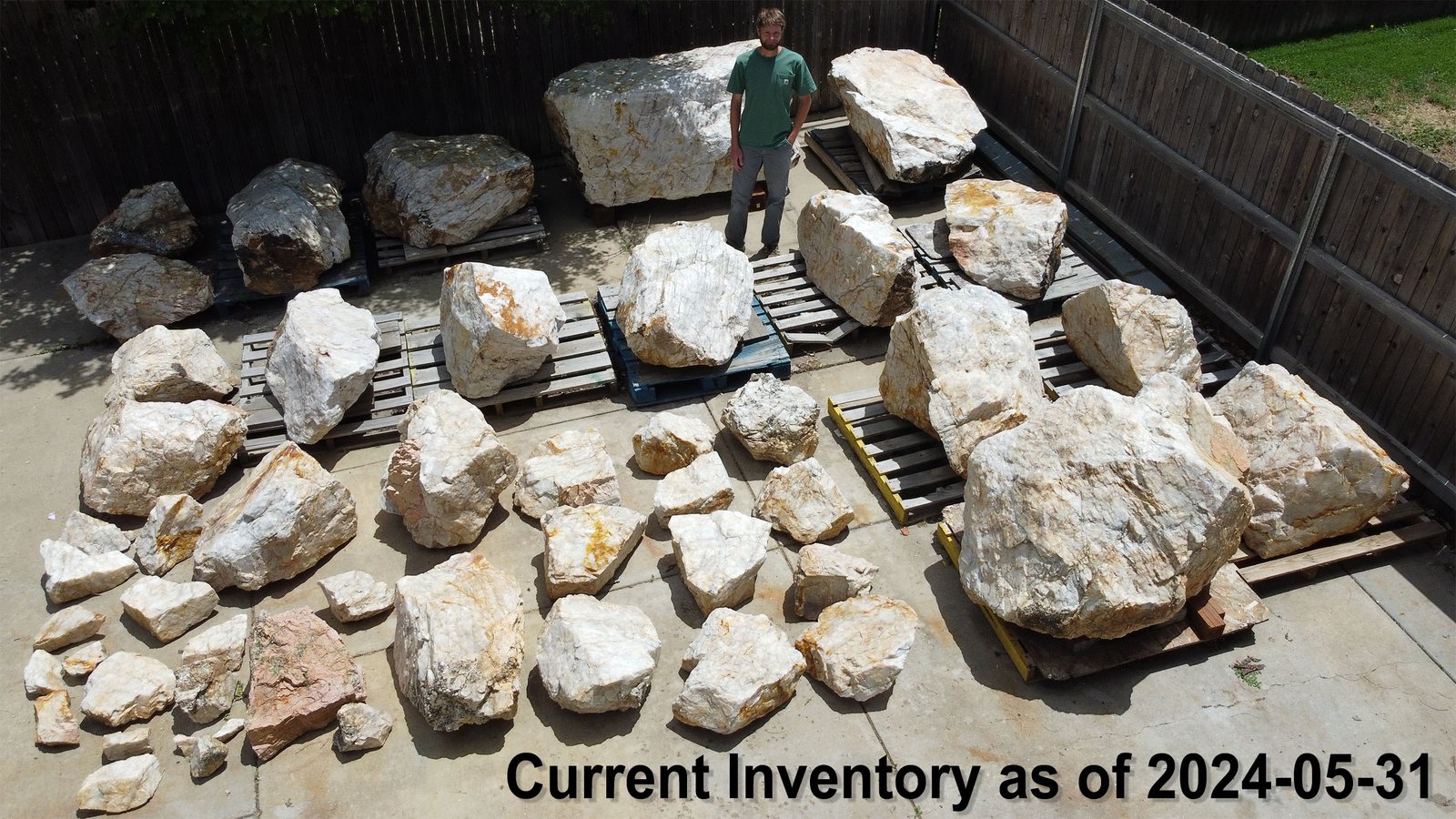 Quartz boulder landscape installation by Quartz Boulders