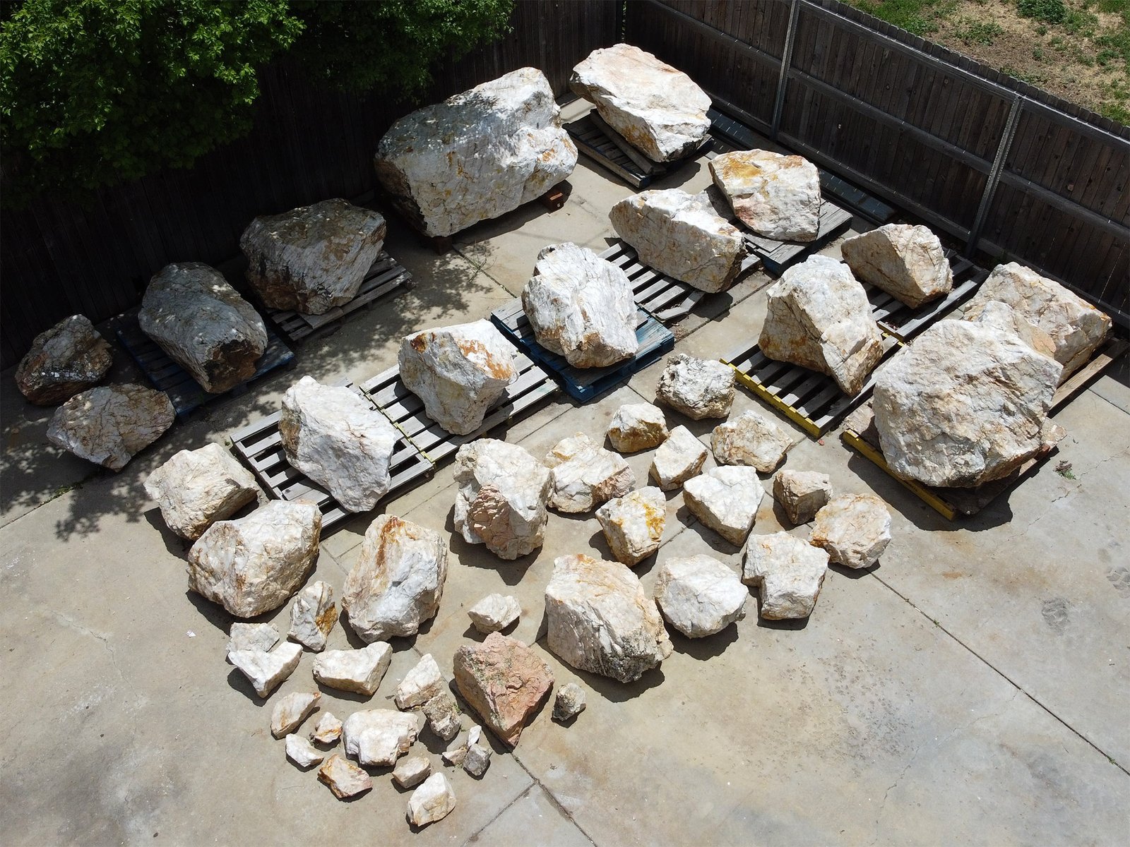 Quartz boulder landscape installation by Quartz Boulders