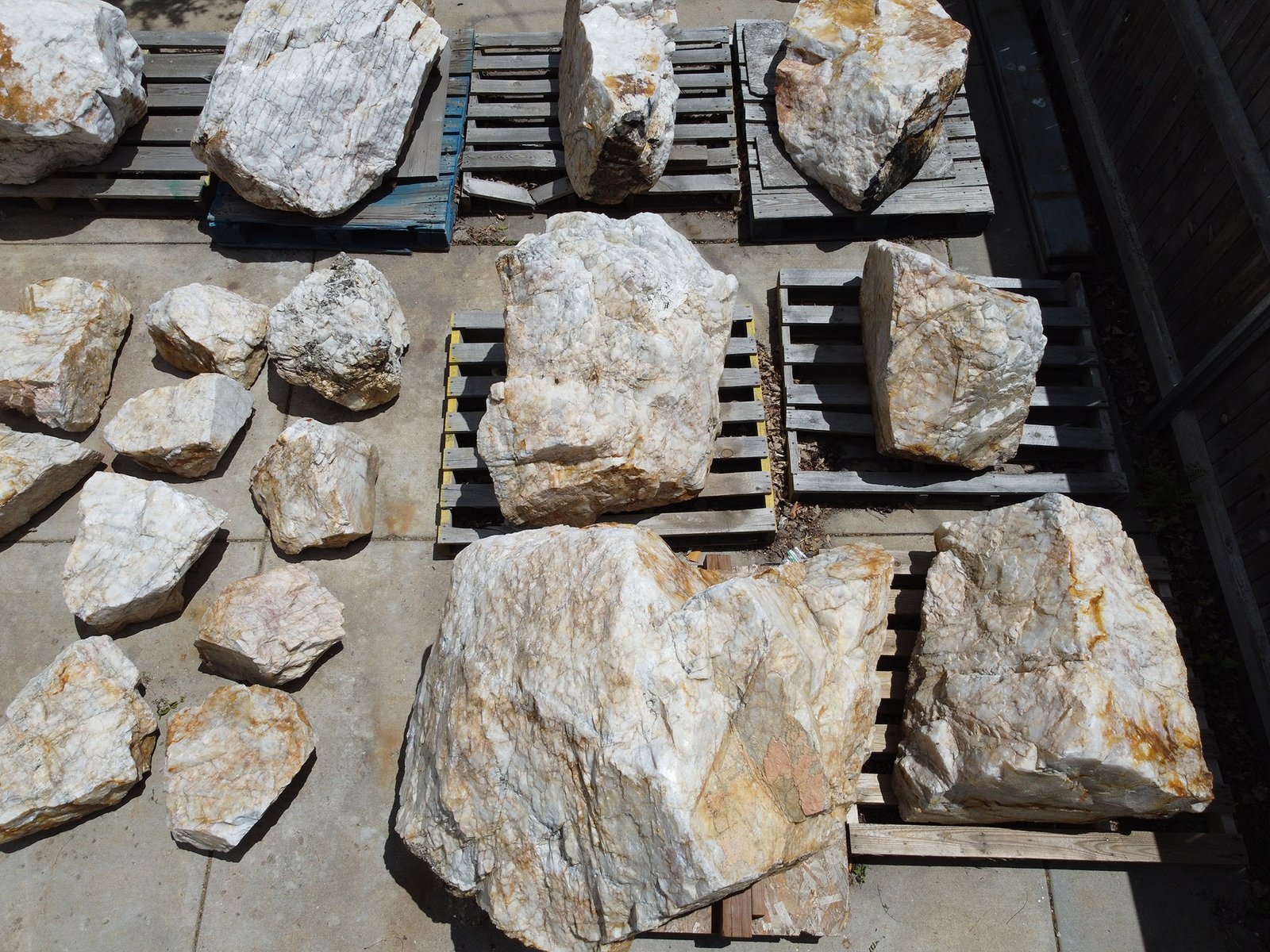 Quartz boulder landscape installation by Quartz Boulders